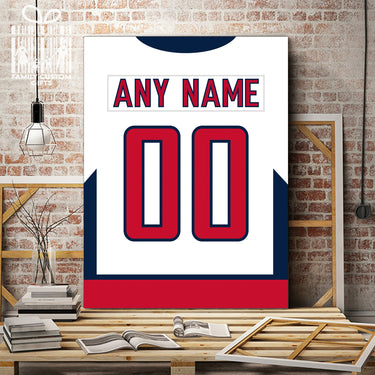 Washington Jersey Custom Canvas Print Wall Art for Boy Girl Men Women Hockey Personalized Canvas Art
